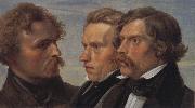 Julius Hubner Portrait of the Painters Carl Friedrich Lessing,Carl Sohn and Theodor Hildebrandt France oil painting reproduction